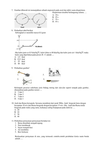 Buku Try Out Pengawas UN  IPA SMP  SMP Negeri 1 Bancar Kabupaten Tuban Tahun 2013