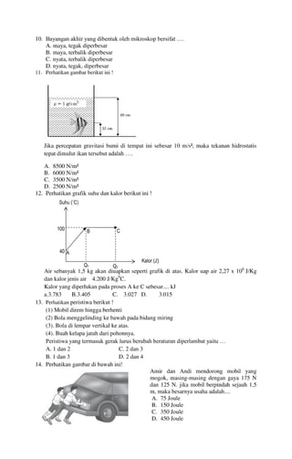 Buku Try Out Pengawas UN  IPA SMP  SMP Negeri 1 Bancar Kabupaten Tuban Tahun 2013