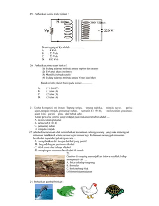 Buku Try Out Pengawas UN  IPA SMP  SMP Negeri 1 Bancar Kabupaten Tuban Tahun 2013