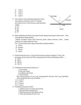 Buku Try Out Pengawas UN  IPA SMP  SMP Negeri 1 Bancar Kabupaten Tuban Tahun 2013