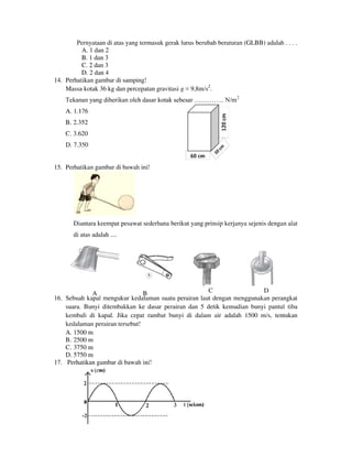Buku Try Out Pengawas UN  IPA SMP  SMP Negeri 1 Bancar Kabupaten Tuban Tahun 2013