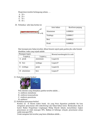 Buku Try Out Pengawas UN  IPA SMP  SMP Negeri 1 Bancar Kabupaten Tuban Tahun 2013