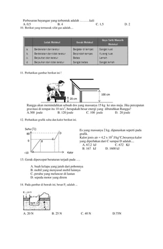 Buku Try Out Pengawas UN  IPA SMP  SMP Negeri 1 Bancar Kabupaten Tuban Tahun 2013