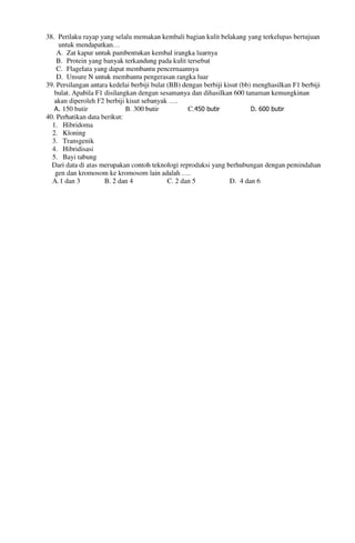 Buku Try Out Pengawas UN  IPA SMP  SMP Negeri 1 Bancar Kabupaten Tuban Tahun 2013