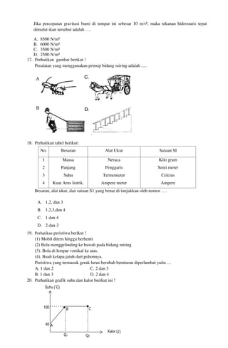 Buku Try Out Pengawas UN  IPA SMP  SMP Negeri 1 Bancar Kabupaten Tuban Tahun 2013