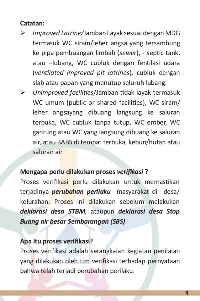 Buku Verifikasi Sanitasi Total Berbasis Masyarakat Stbm