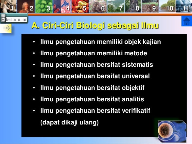 Karakteristik biologi sebagai ilmu