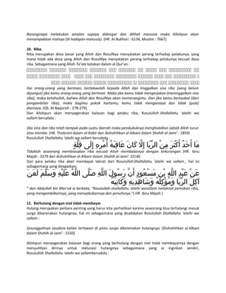 Dosa dosa yang disegerakan azabnya | DOC