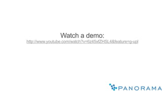 Watch a demo:
http://www.youtube.com/watch?v=6z45xfZHSL4&feature=g-upl




                                                           11
 
