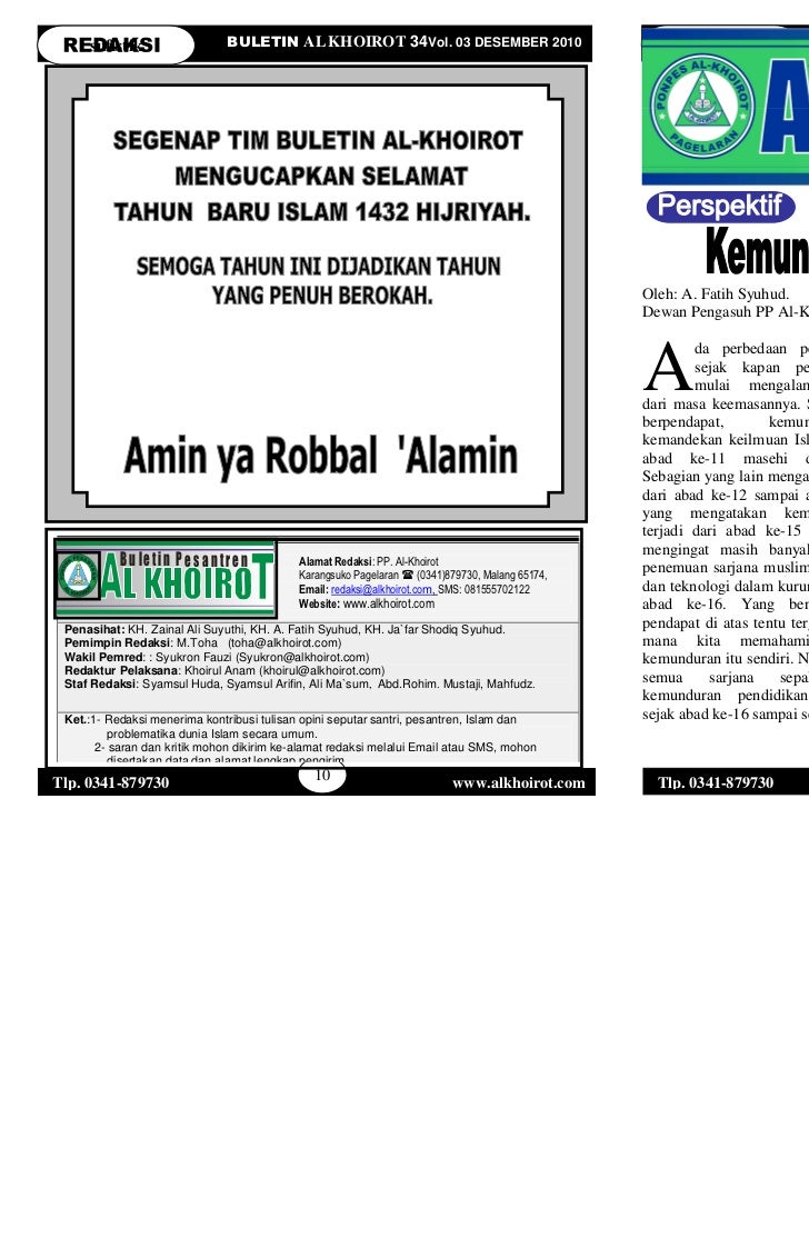 Buletin Alkhoirot Desember 2010 Edisi 34 Vol IV