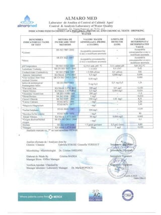 Buletine analiza apa