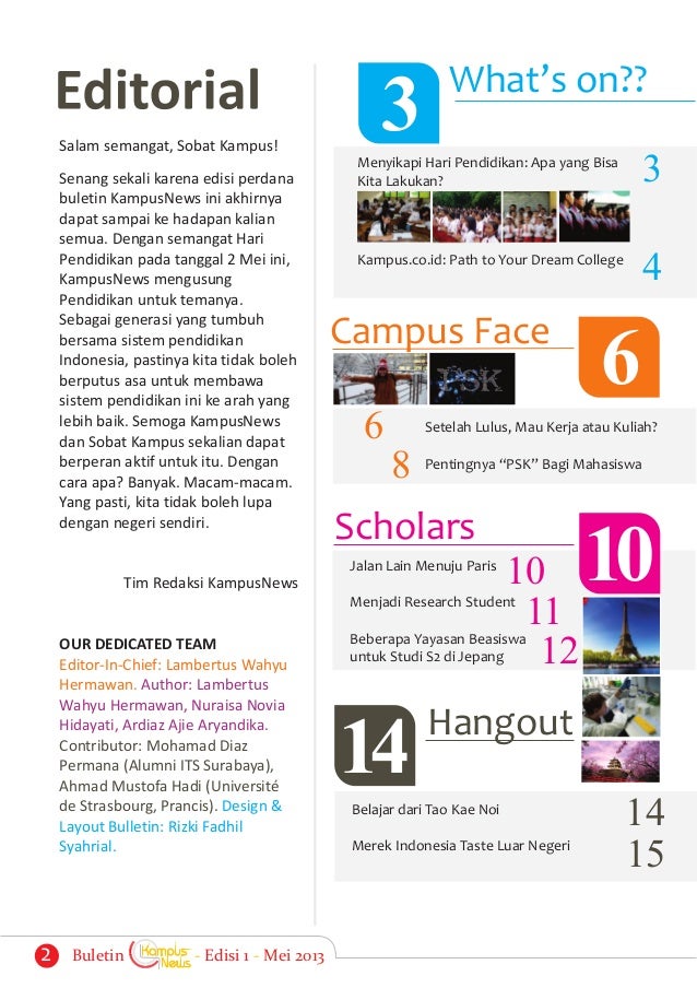 Buletin kampus news edisi mei 2013