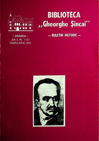 Biblioteca   "Gheorghe Sincai"  buletin metodic  1995