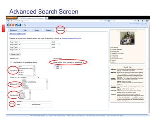Advanced Search Screen
 