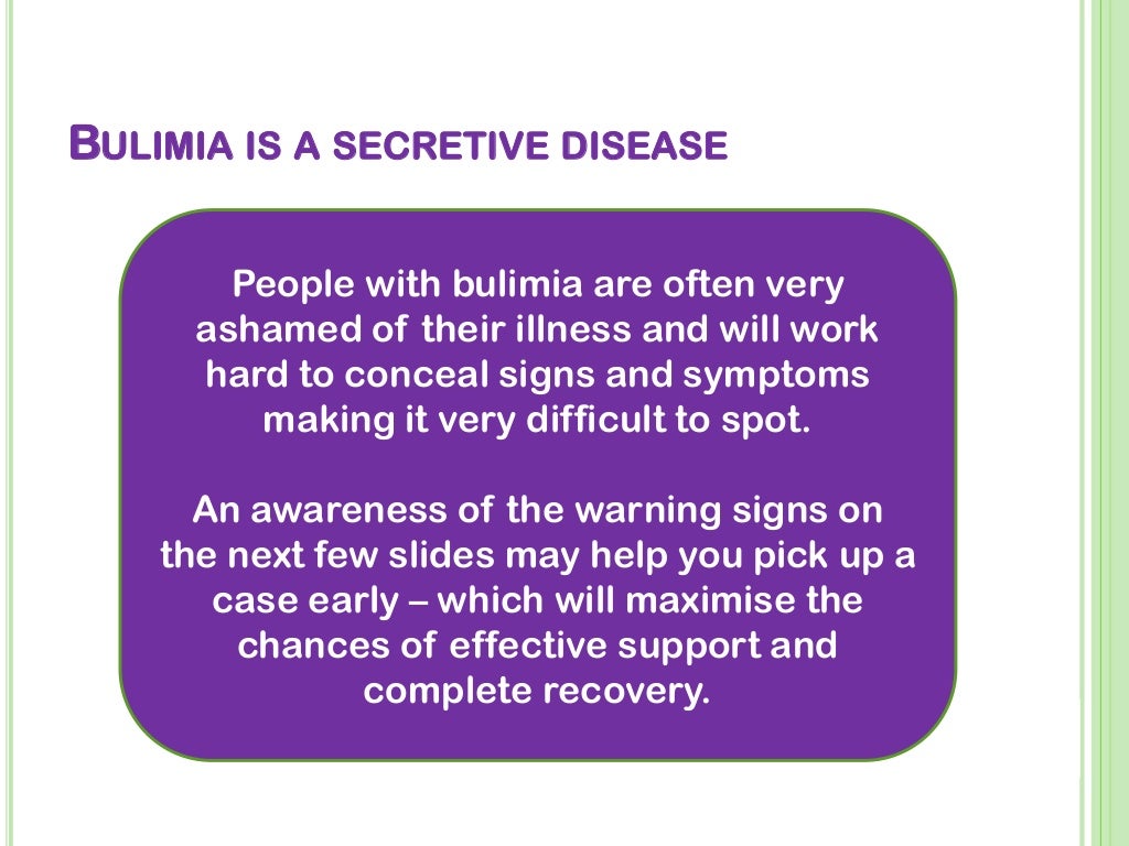 Bulimia warning signs