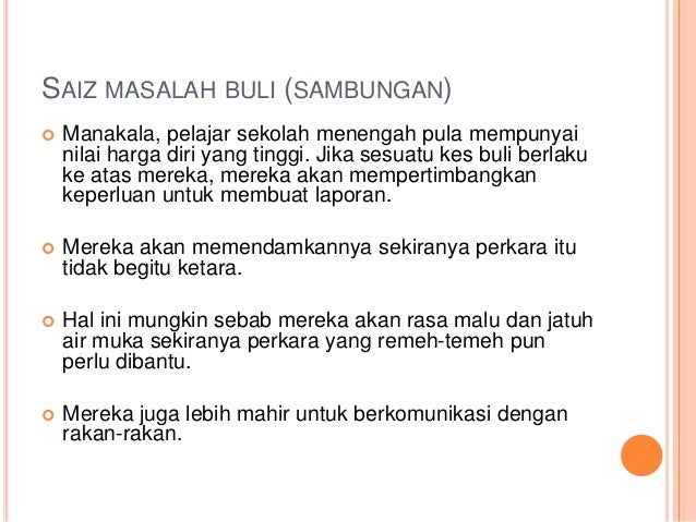 Psikologi Perkembangan Buli satu fenomena perkembangan psikologi remaja Psikologi Perkembangan Buli satu fenomena perkembangan psikologi remaja