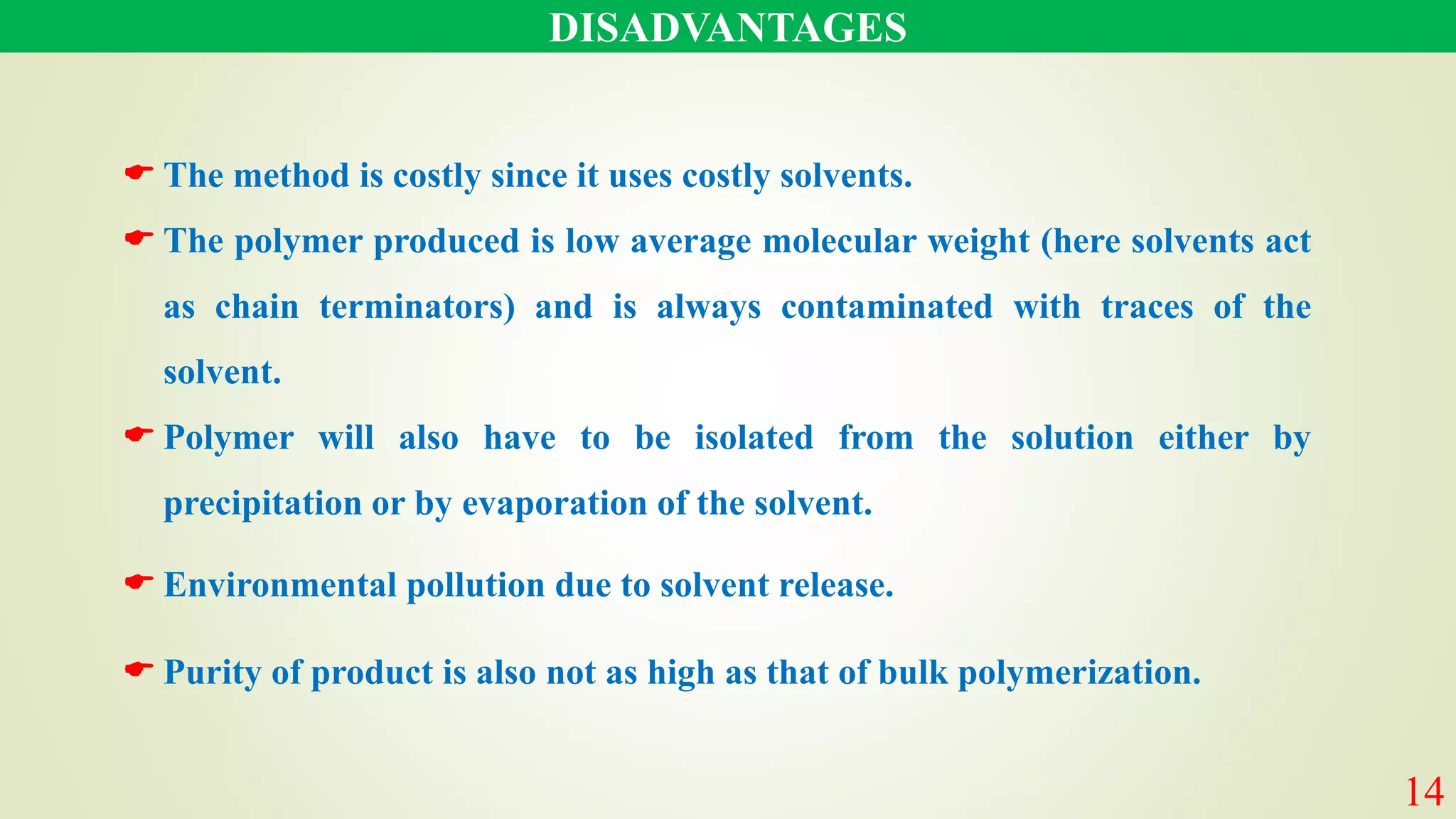 Bulk and Solution Polymerization | PPTX