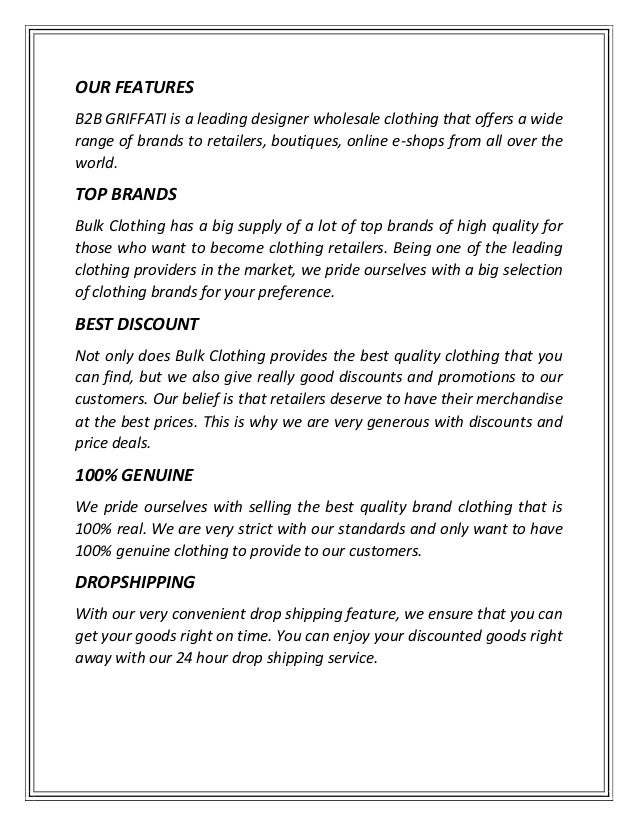 Bulk Clothing Suppliers Europe Bulk Clothing
