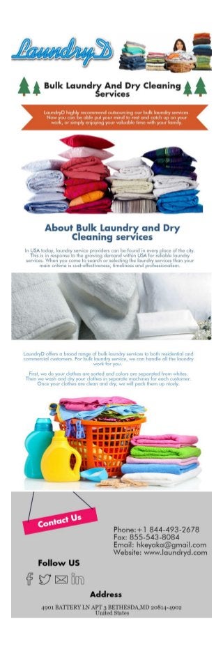 Bulk laundry services and dry cleaning