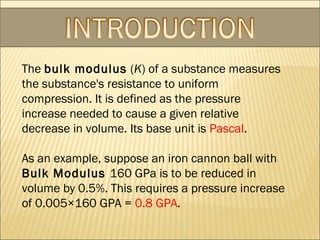 Bulk modulus | PPT