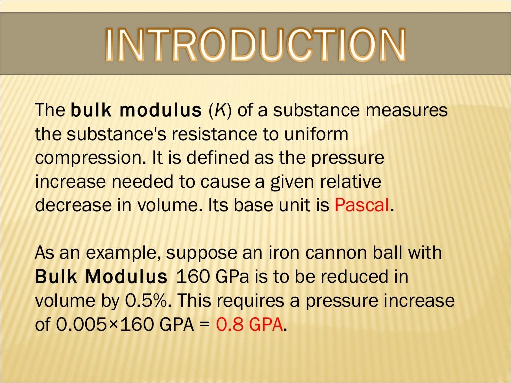 Bulk modulus