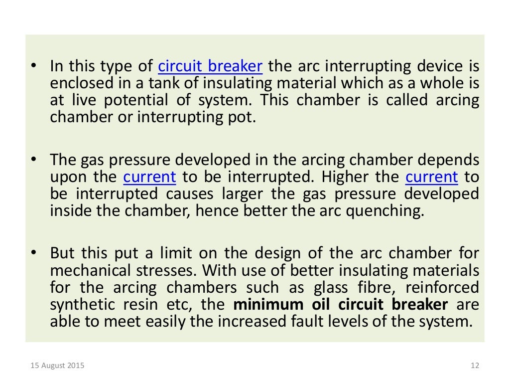 Bulk oil & Minimum oil Circuit Breakers