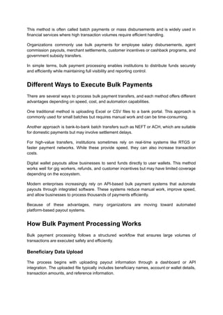Bulk Payments - Challenges, Solution and Benefits | PDF