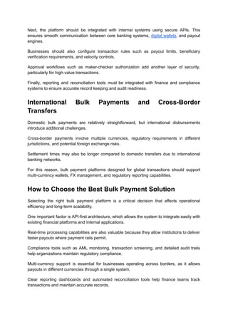 Bulk Payments - Challenges, Solution and Benefits | PDF