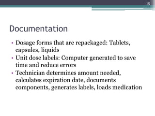 Repackaged Tablets Chapter 11 Bulk repackaging and non-sterile compounding | PPTX