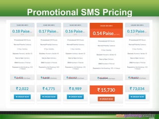 Promotional SMS Pricing
 