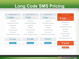 Long Code SMS Pricing
 