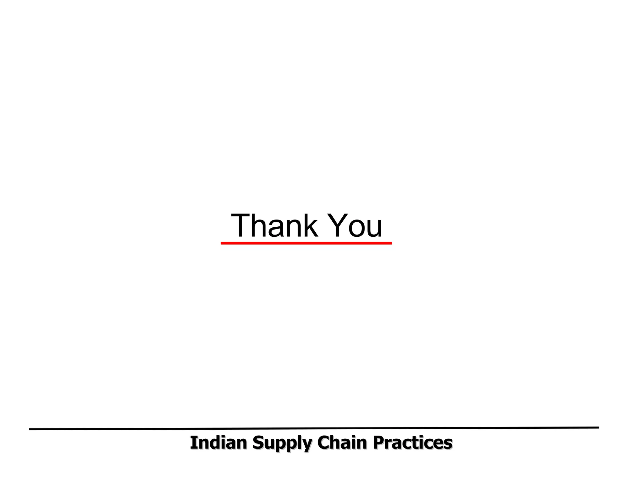 Thank You Indian Supply Chain Practices 
