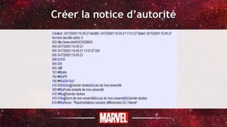 Créer la notice d’autorité
 