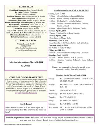 View this bulletin online at www.TheCatholicDirectory.com
 