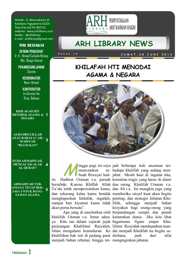 Bulletin Arh Library News Edisi 18 28 Juni 2013