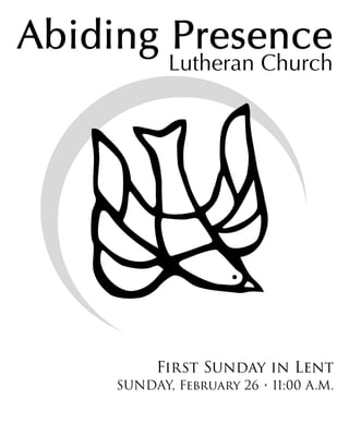First Sunday in Lent
SUNDAY, February 26 • 11:00 A.M.
 