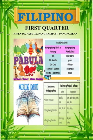 FIRST QUARTER
KWENTO, PABULA, PANGHALIP AT PANGNGALAN
 