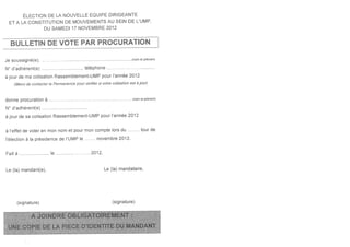Bulletin de vote par procuration format a5