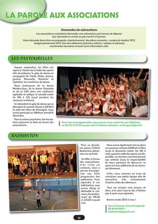 9
ACTIVITÉS MUNICIPALESACTIVITÉS MUNICIPALES
Réforme territoriale
Les conseils municipaux devaient se
prononcer avant le 15 décembre sur le
projet d’intégration au sein de Vitré
Communauté des communes du pays
Guerchais ainsi que les communes de
Bais et de Rannée. Après avoir pris
connaissance des différents éléments
d’appréciation du dossier (financier,
compétences, gouvernance…) le
conseil municipal s’est prononcé
favorablement à l’intégration de ces
10 nouvelles communes. Le préfet
prendra la décision rapidement.
Plan climat énergie
Le conseil municipal a donné son
accord pour signer une convention
dans le cadre du plan climat énergie
mis en place par Vitré Communauté.
L’objectif est de cibler des plans d’ac-
tions sur la réduction des gaz à effets
de serre et des consommations éner-
gétiques. Ces actions porteront sur les
domaines de l’énergie, le transport, la
commande publique et l’urbanisme.
Une nouvelle gendarmerie
L’état actuel des locaux de la gendar-
merie de Châteaubourg justifie le pro-
jet de construction d’un nouveau bâti-
ment. Cet investissement sera porté
par les seules communes du périmètre
de compétence de la gendarmerie
(Châteaubourg, Domagné, Louvigné
de Bais, Saint-Didier, Saint-Jean-
sur-Vilaine et Servon-sur-Vilaine).
Le conseil municipal a émis un avis
favorable à l’adhésion, à hauteur
d’1% du capital (soit 2€250 ), à une
société publique locale (SPL) pour
porter cet investissement. Il a précisé
qu’il souhaitait que le futur ensemble
ait une position centrale au sein du
territoire concerné.
Tarifs périscolaires
Le prix du repas pour l’année scolai-
re 2012-2013 a été fixé à 3,05 pour
les enfants et 4,60 pour les adultes.
Les tarifs de la garderie périscolaire
restent inchangés.
Taxe assainissement collectif
Le montant de la taxe d’assainisse-
ment collectif pour l’année 2013 a été
porté à 10 pour la part fixe et à
1,55 /m3
pour la part variable.
Renouvellement du contrat
CAF 2012-2015
Le premier contrat enfance et jeu-
nesse avec la CAF est arrivé à
terme le 31 décembre 2011. Son
renouvellement pour les quatre
prochaines années (2012-2015) a
été accepté.
Il favorisera la mise en oeuvre de
quatre nouvelles actions€:
• accompagner l’augmentation de la
fréquentation du centre de loisirs et
sa capacité d’accueil en créant de
nouvelles places,
• permettre le recrutement de nouveaux
animateurs en instituant une bourse,
destinée à aider les jeunes intéressés à
financer leur formation BAFA,
• diversifier l’offre de garde des
enfants âgés de 0 à 3 ans pour
répondre à des besoins ponctuels ou
spécifiques de garde€: la commune
acquiert une place à la crèche 123
Soleil à Châteaubourg,
• permettre aux jeunes âgés de 11
à 14 ans de participer à des acti-
vités pendant les vacances sco-
laires organisées par le centre de
loisirs.
La participation financière accordée
par la CAF représente 55% du reste à
charge.
Exonération fiscale€: jeunes
agriculteurs et Coopedom
Le conseil municipal a renouvelé les
exonérations fiscales au titre de l’an-
née 2013 concernant la taxe foncière
pour les jeunes agriculteurs et la taxe
sur le foncier bâti pour les bâtiments
de stockage de la Coopédom.
Acquisitions€:
L’achat d’une balayeuse et d’une
moto brosse va faciliter l’entretien
des bâtiments€communaux.
Le mobilier d’une classe primaire
(tables et chaises) a été remplacé à
l’école publique.
Des panneaux de signalisation
seront prochainement posés à l’en-
trée de la ZA de la Fontenelle.
Peinture des portes de l’église
Des devis ont été sollicités pour
repeindre les portes de l’église.
Etude d’aménagement
Une étude d’aménagement de l’îlot
«€Passage Saint-Vincent de Paul€» avec
gestion des densités, voiries et réseaux
sera réalisée. Celle-ci aura vocation à
être intégrée dans le PLU comme
orientation d’aménagement et de pro-
grammation.
Renouvellement d’un véhicule au service technique
Un des deux véhicules du service technique nécessitait des travaux importants
de remise en état. Il a été décidé de le remplacer par un Peugeot Boxer d’occa-
sion, pour un coût de 13€392 .
 