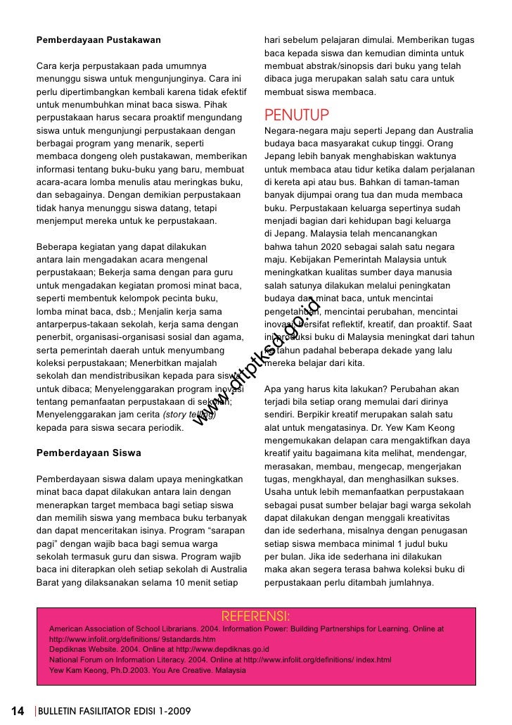 Bulletin FASILITATOR Edisi I Th. 2009 Bulletin FASILITATOR Edisi I Th. 2009
