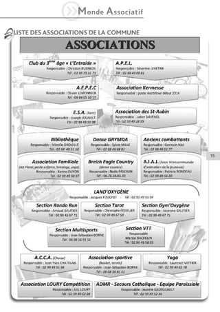 iM

onde

A ssociatif

LISTE DES ASSOCIATIONS DE LA COMMUNE

15

 