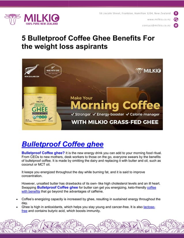 Bulletproof coffee ghee PDF