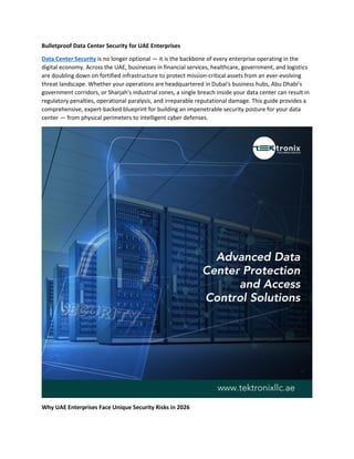 Comprehensive Guide to Bulletproof Data Center Security for UAE ...