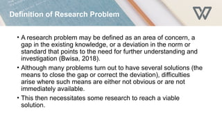 Simplified Problem statement development in research | PPTX