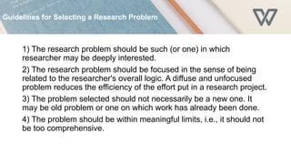 Simplified Problem statement development in research | PPTX