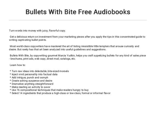 Bullets With Bite Free Audiobooks - 