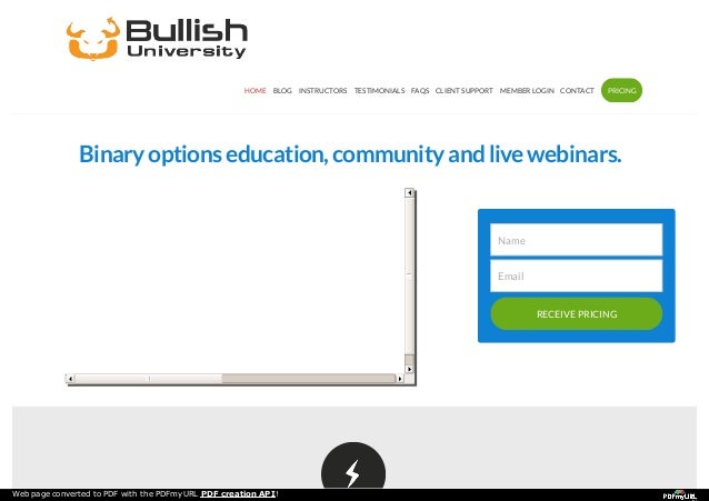 Binary option training