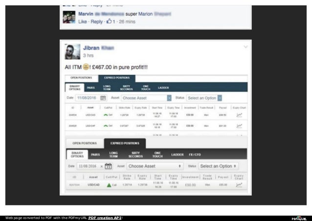 Binary option training