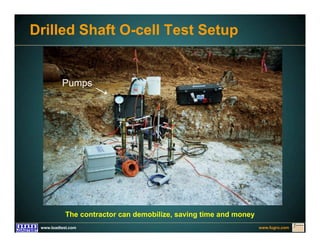 www.fugro.comwww.loadtest.com
Pumps
Drilled Shaft O-cell Test Setup
The contractor can demobilize, saving time and money
 