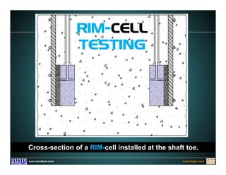www.fugro.comwww.loadtest.com
Cross-section of a RIM-cell installed at the shaft toe.
RIM-CELL
TESTING
 